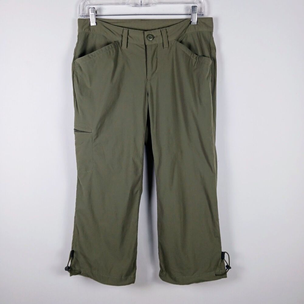 Eddie Bauer Size 2 Hiking Outdoor Tactical Crop Pants Lightweight Olive Green
